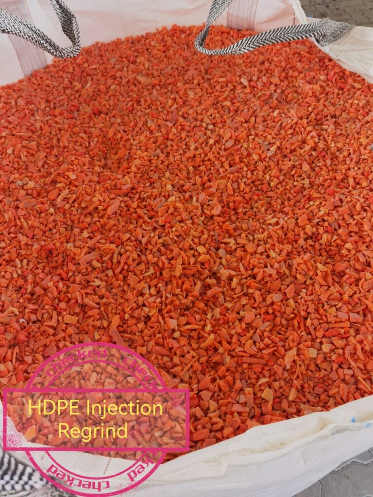 HDPE Injection Molding Plastics Regrinds orange color