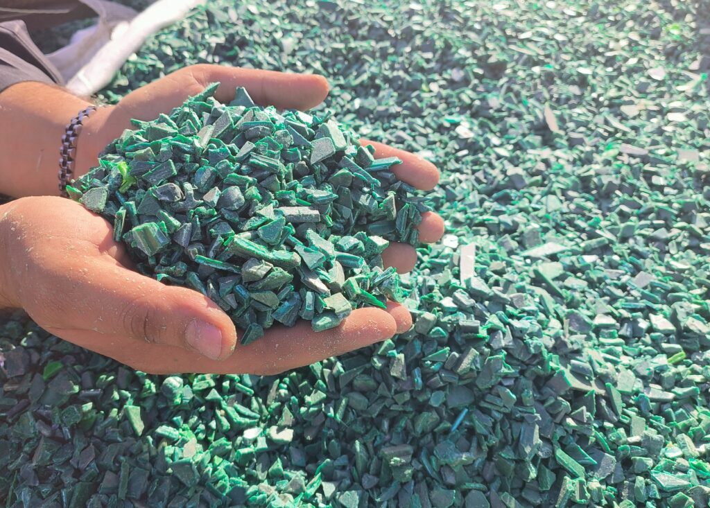HDPE Injection Molding Plastics Regrinds green color
