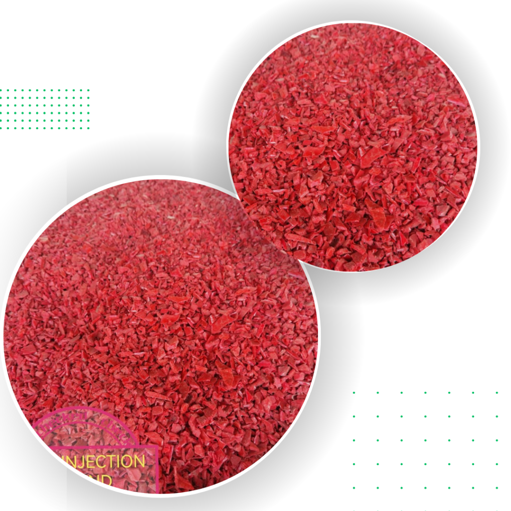 HDPE Injection Molding Plastics Regrinds Red color