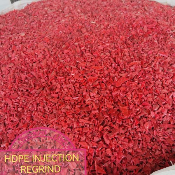 HDPE Injection Molding Plastics Regrinds Red color