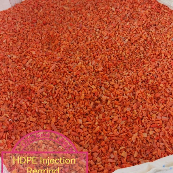 HDPE Injection Molding Plastics Regrinds orange color